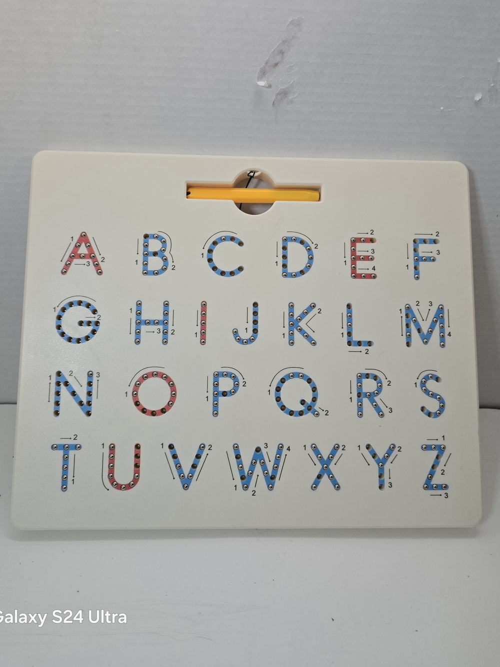 Alphabet Tracing Board - White with Blue and Red Letter Accents